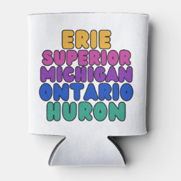 Porta-lata Michigan Rainbow Text Great Lakes Can Cooler