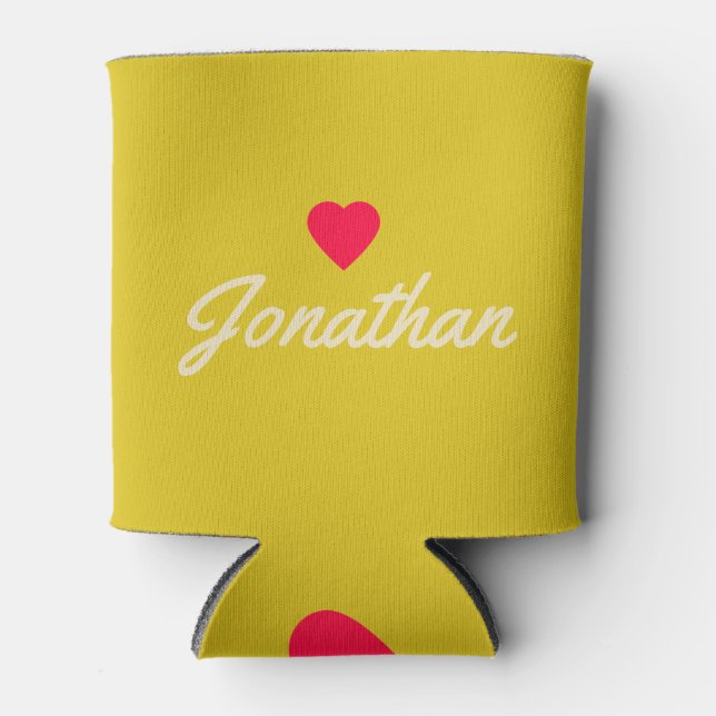 Porta-lata Mid-Century Dark Lemon Vintage Heart Signature (Frente)