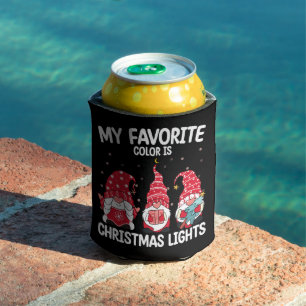 Porta-lata Minha Cor Preferida É Gnome de Luzes de Natal
