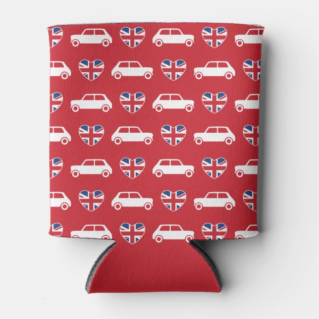Porta-lata Mini Cooper Hearts Britânicos - Red Can Cooler (Frente)