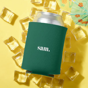 Porta-lata Minimalista texto personalizado negrito verde