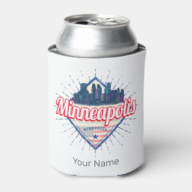 Porta-lata Minneapolis Minnesota USA Skyline Estados Unidos (Can Front)