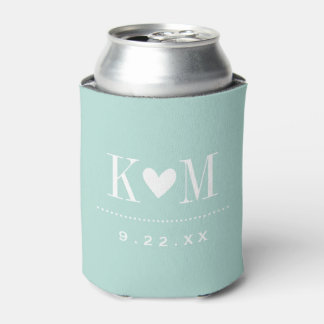 Porta-lata Mint Modern Wedding Monograma