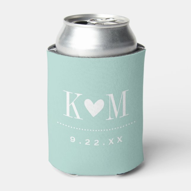 Porta-lata Mint Modern Wedding Monograma (Can Front)
