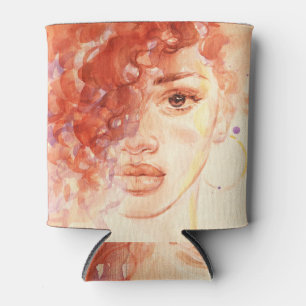 Porta-lata Moda Afro-Americana, ilustração com aquarela.