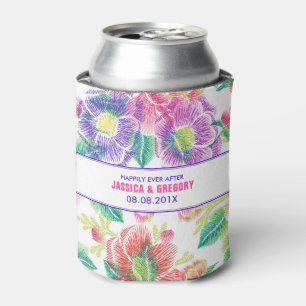 Porta-lata Modelo de Casamento de Padrão de Flores Coloridas