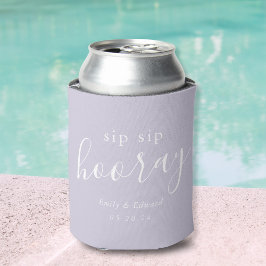 Porta-lata Modern Lilac Sip Hooray Wedding Favor