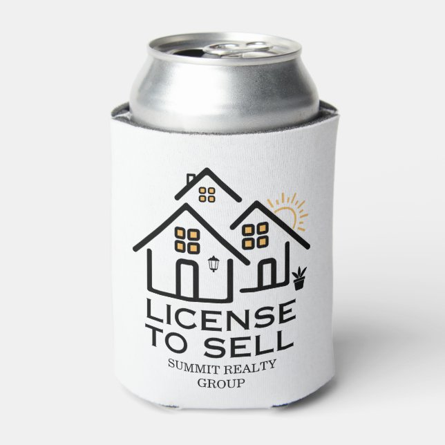 Porta-lata Modern Real Estate License To Sell Drink (Can Front)