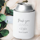 Porta-lata Modern Simple Minimalist Chic Wedding Thank You<br><div class="desc">Design is composed of modern chic typography with sans serif and serif font.</div>