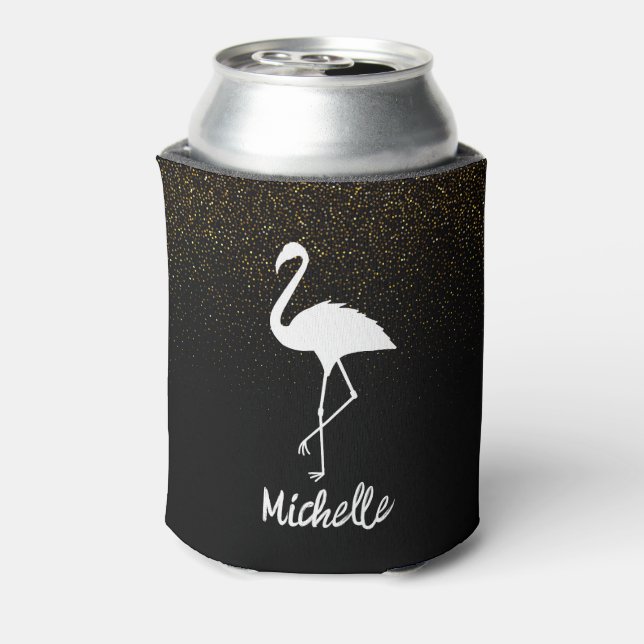 Porta-lata Modern Trendy Flamingos Personalizado (Can Back)