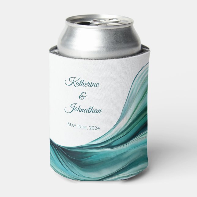 Porta-lata Modern Wedds Favors-Emerald Green- (Can Front)