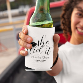 Porta-lata Moderna Elegante Branca Ela Fez Festa de formatura