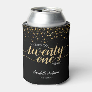 Porta-lata Moderno alegria ao Dourado Confetti aniversário d