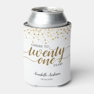 Porta-lata Moderno alegria ao Dourado Confetti aniversário d