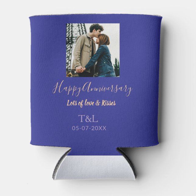 Porta-lata Moderno Boho feliz aniversário adicione nome laran (Frente)