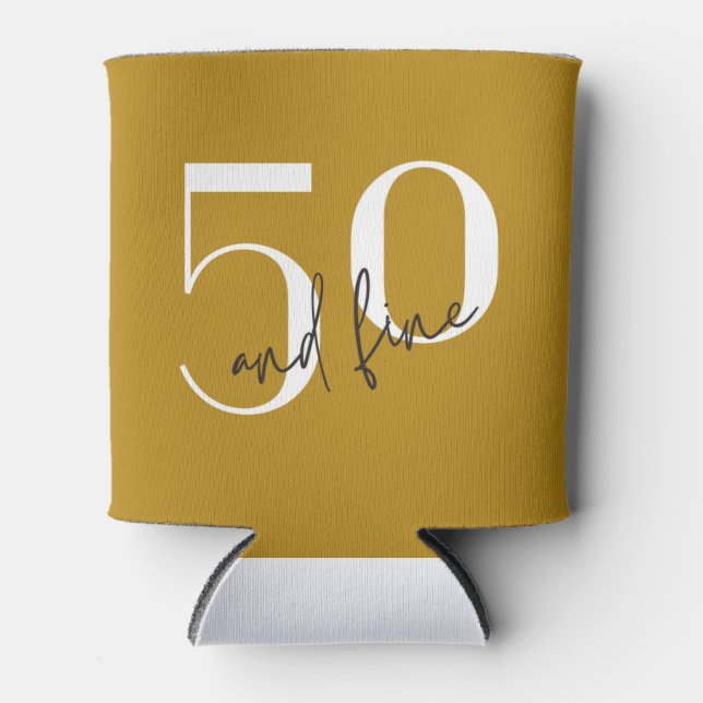 Porta-lata Moderno Dourado | 50.o Aniversário (Frente)