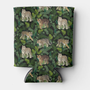 Porta-lata Moderno Leopardos Tigres Plantas Selvagens Design