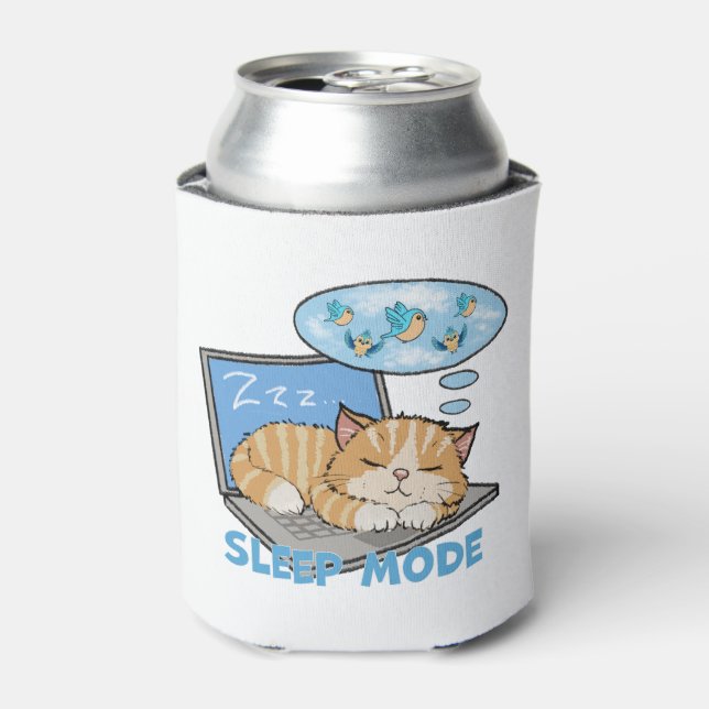 Porta-lata Modo Latente, Gato Dormindo No Laptop (Can Front)