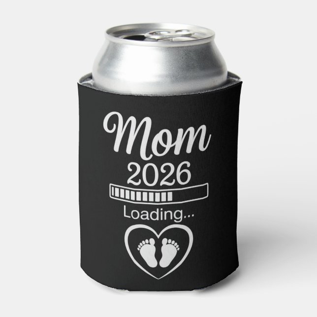 Porta-lata Mom 2026 Loading Dad Pregnancy Announcement Baby (Can Front)