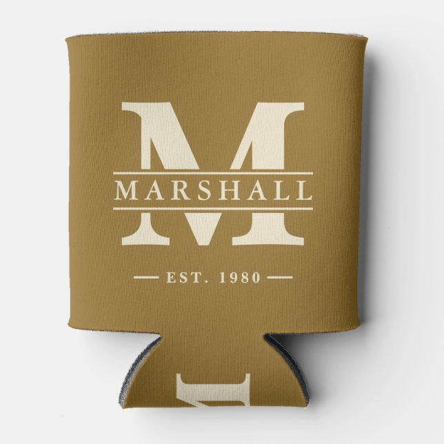 Porta-lata Monogram & Name Overlay Warm Desert (Frente)