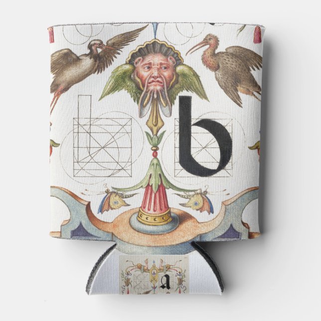 Porta-lata Monograma B, Letra B, Alfabeto B, Monograma A+B (Frente)