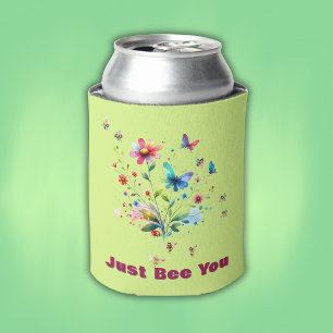 Porta-lata Monograma com Cor Floral Simples