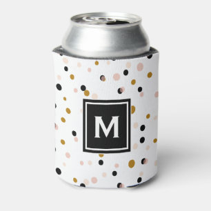 Porta-lata Monograma do Padrão de Pontos de Confetti Modernos
