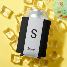 Porta-lata Monograma Dois Tons Modernos Cinzas Negra e Leve