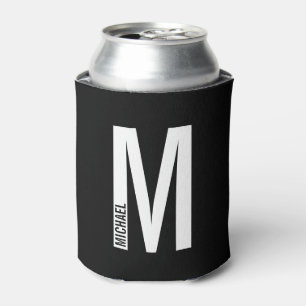 Porta-lata Monograma e Nome de Negrito Personalizado Moderno