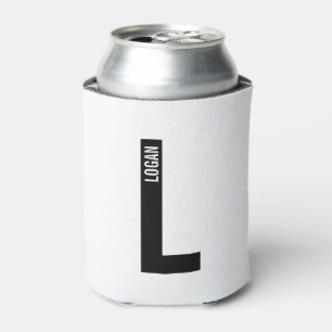 Porta-lata Monograma e Nome de Negrito Personalizado Moderno