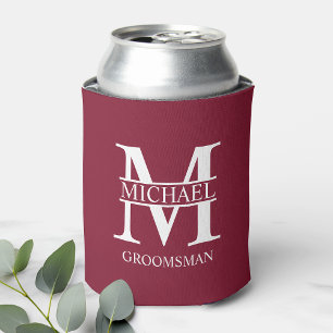 Porta-lata Monograma e Nome do Padrinho de casamento Personal