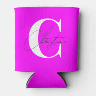 Porta-lata Monograma Elétrico Elegante Moderno Rosa Retrô