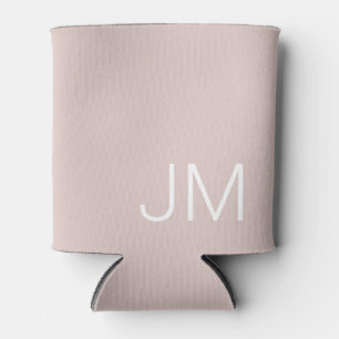 Porta-lata Monograma Inicial Chic Oversized Rosa Bege