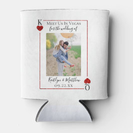 Porta-lata Monograma Jogando Cartão Foto De Casamento Salva A