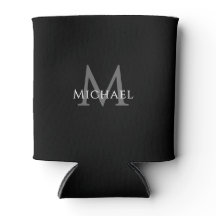 Monograma Preto Personalizado Elegante Nome Inicia