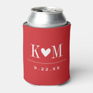 Porta-lata Monograma Red Modern Wedding