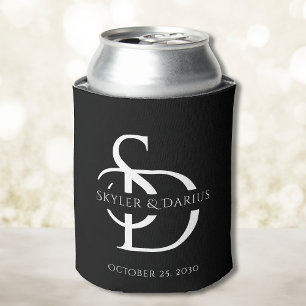 Porta-lata Monograma Simples De Casamento Personalizado Com N