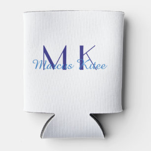 Porta-lata monograma simples minimalista nome personalizado a