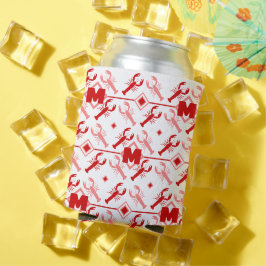 Porta-lata Monograma Vermelho Cinto e Lagosta Estação Náutica