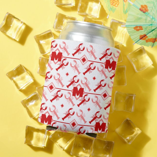 Porta-lata Monograma Vermelho Cinto e Lagosta Estação Náutica (Verão in situ)