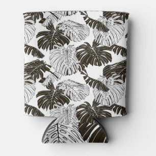 Porta-lata Monstera Monocromo: Branco-Preto Sem Vista.
