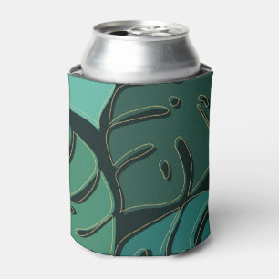 Porta-lata Monstera verde deixa design