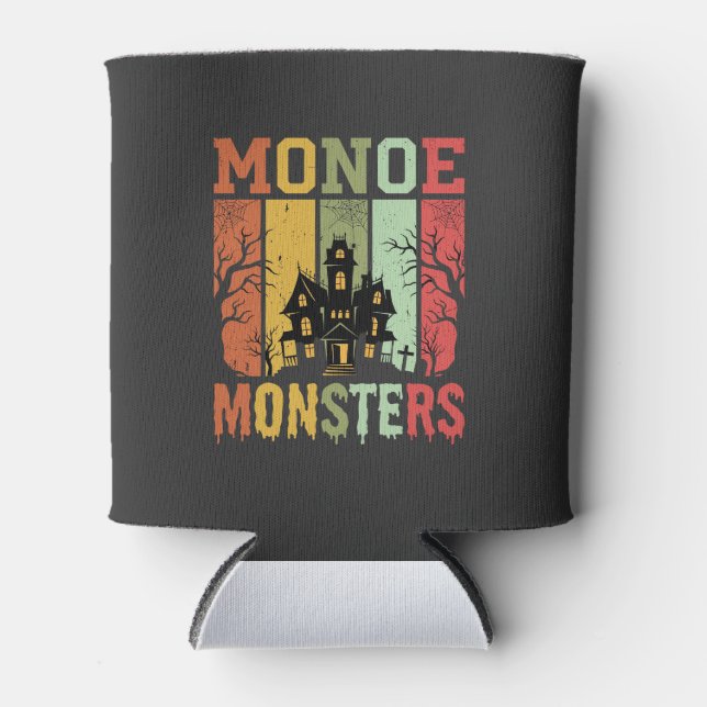 Porta-lata Monstros Retrô de Casa Assombrada de Halloween (Frente)
