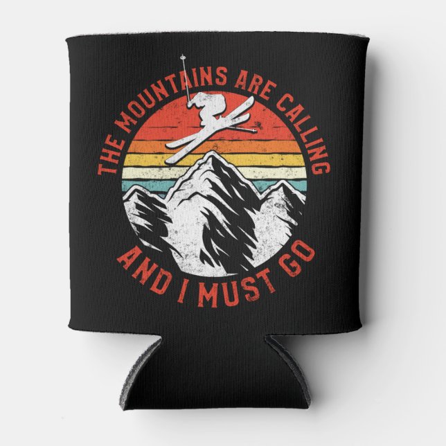 Porta-lata Montanhas De Esqui De Neve Retro Estão Ligando E E (Frente)