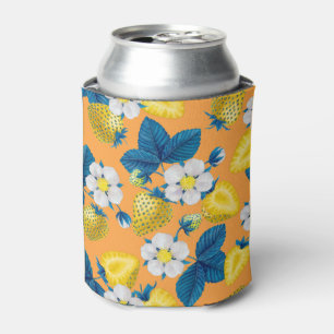 Porta-lata Morangos amarelos em laranja