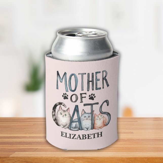 Porta-lata Mother of Cats, Fun Gift for Cat Lovers (Criador carregado)