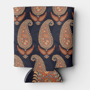 Porta-lata Motif de marinho floral, padrão elegante.