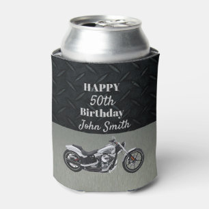 Porta-lata Motorcycle Birthday 50th Name Hobby