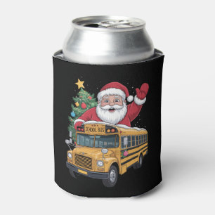 Porta-lata Motorista de Ônibus Escolar do Papai Noel Árvore d