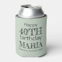 Porta-lata Muito Engraçado aniversário de 40 anos Sage Green